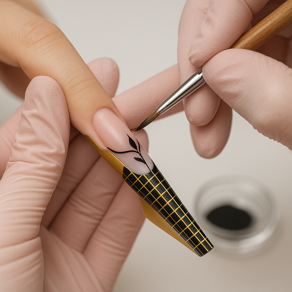 Tecnica Dual Form su unghie onicofagiche con decorazioni di nail art - DeNails Academy